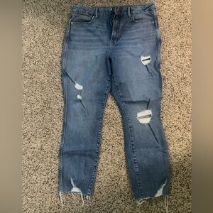 Good American distressed slim fit jeans